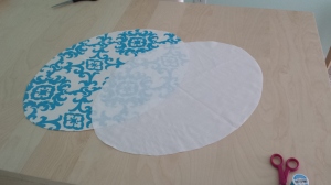 My table before sewing an easy home decor DIY project - Paroxa Designs
